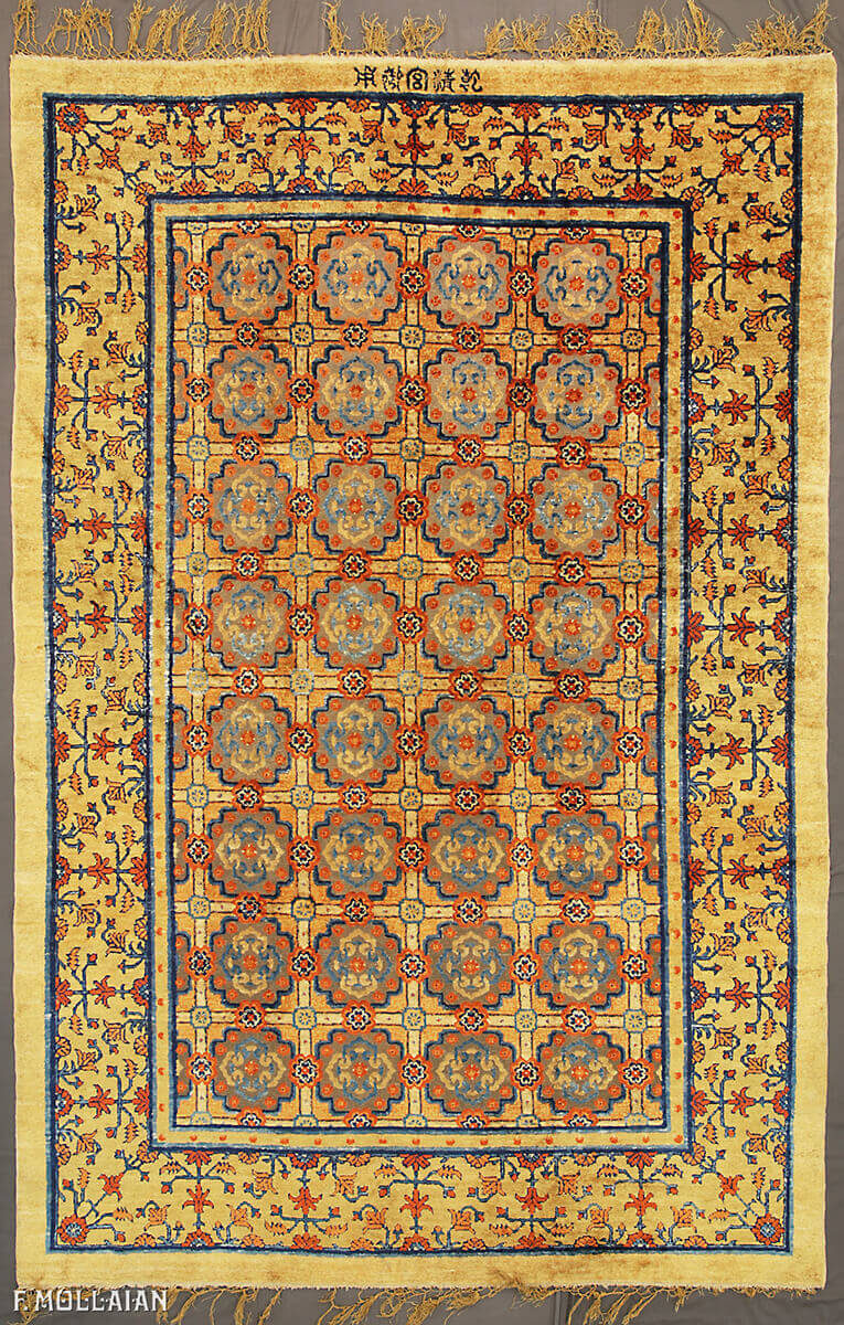 Antique Chinese Imperial Palace Carpet (Silk & Metal) n°:41901411